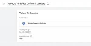 Google analytics universal variable 